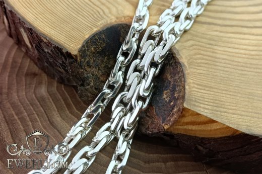 Buy a silver anchor chain with addinitial links and edges