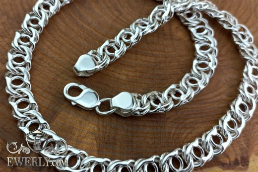 Mens chain of silver "Arabic Bismarck" - buy weaving around the neck