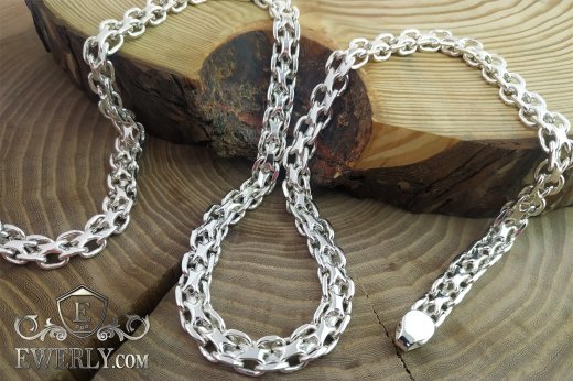 Buy a thick silver chain 70 cm 85 grams - men's weaving Pharaoh